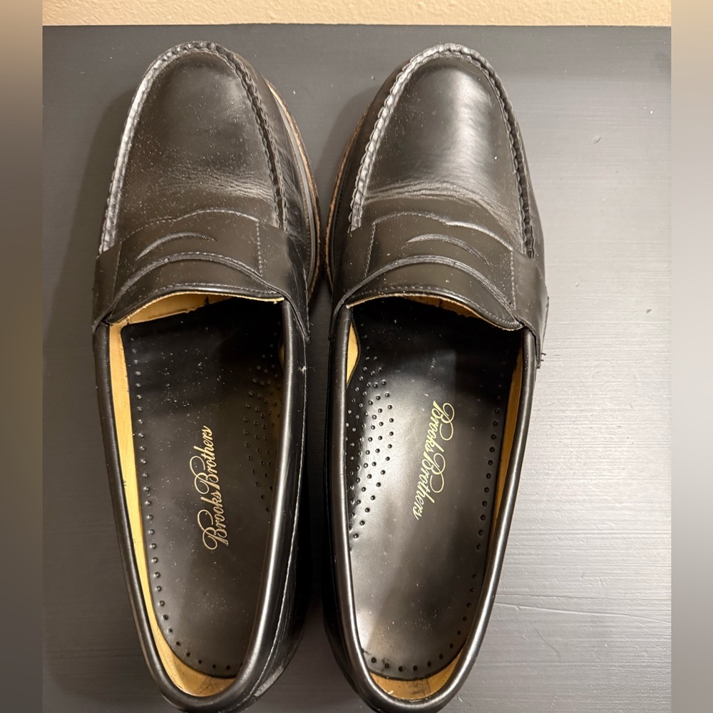 Brooks Bros Black Penny Loafers 10.5D